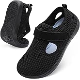 Scurtain Womens Walking Shoes Comfortable Wide Barefoot Shoes Adjustable Diabetic Neuropathy Nursing Shoes Breathable Non Slip Casual Flat Sandals