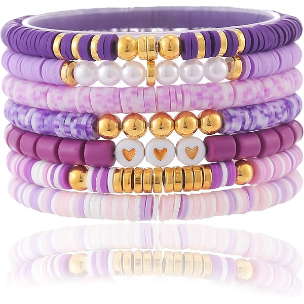 Juego De Pulseras De Cuentas De Arcilla Heishi Puerto Rico