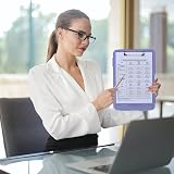 ZCZN A4 Clipboard with Storage Light Purple Plastic Clipboard Folder view 5