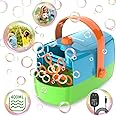 Bubble Machine, Automatic Bubble Blower, 8000+ Big Bubbles Per Minute, Bubble Maker for Kids Toddlers, Operated by Plug-in or Batteries, Bubble Toys for Indoor Outdoor Birthday Party