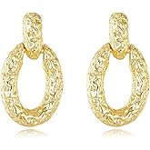 Lumwzt Chunky Gold Earring for Women Gold Dangle Earrings for Women Statement Lightweight Hypoallergenic Gift