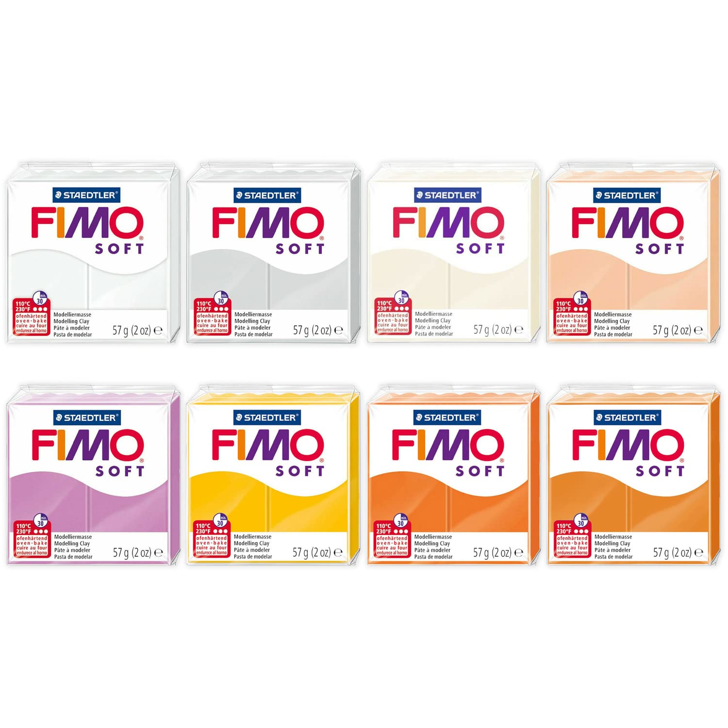 FIMO Soft & Effect Polymer Oven Modelling Clay - 57g - Set of 8 - The Easter Bunny Collection