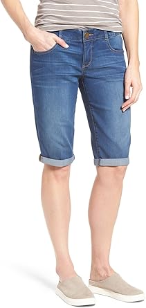 ripped denim bermuda shorts