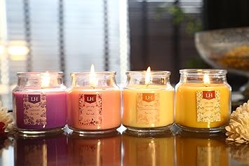Lighthaus Candles Richly Scented Candles in Breathtaking Range of Aromas (Set of 4 )