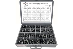 Metric Class 10.9 Hex Cap Flange Frame Bolts & Locking Flange Nuts Assortment Kit - 367 Pieces!