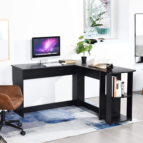 HOMEMAKE FURNITURE Escritorio en Forma de L con Estante Abierto