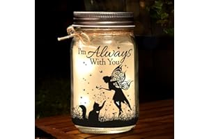 Pawfect House Gifts I'm Always with You Mason Jars Night Light, Cat Memorial Gifts for Loss of Cats, Pet Memorial Gifts for Cat Lovers Women Men, Centerpiece Table Decorations, Bereavement Gift Ideas