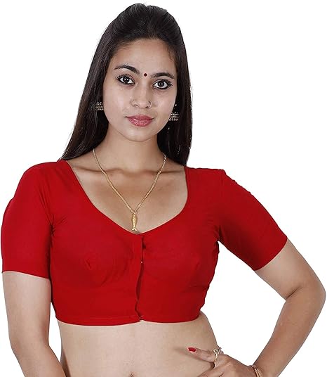 SGBE Women's Stitched Readymade cotton(Rubia) 2X2 Blouse,Color Red