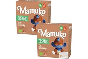 MAMUKO Baby Porridge - Healthy porridge with Oat Flavored & High Fiber - GMO-Free Oatmeal for Infants 3-6 Months - Organic Oatmeal for Healthy Growth & Development - 2 Pack (200g &10 Serving)