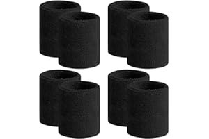 BEACE Sweatbands Sports Wristband for Men & Women -8pcs Moisture Wicking Athletic Cotton Terry Cloth Sweatband for Tennis, Basketball, Running, Gym, Working Out