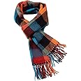 A.WAVE Softer than Cashmere Wool Touch Tassel Ends Plaid Check Solid Scarf