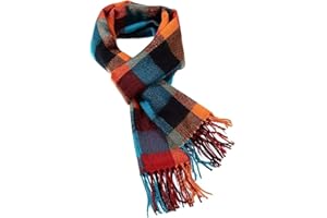 A.WAVE Premium Soft-Touch Plaid Tassel Scarf for Men, Elegant Winter Wrap