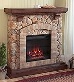 Faux stone mantel