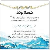 C-leen Birthday Gifts for Women, 14K Gold Plated Wave Bracelets Dainty Gold Bracelets Birthday Gifts for Mom Daughter Friend Bestie