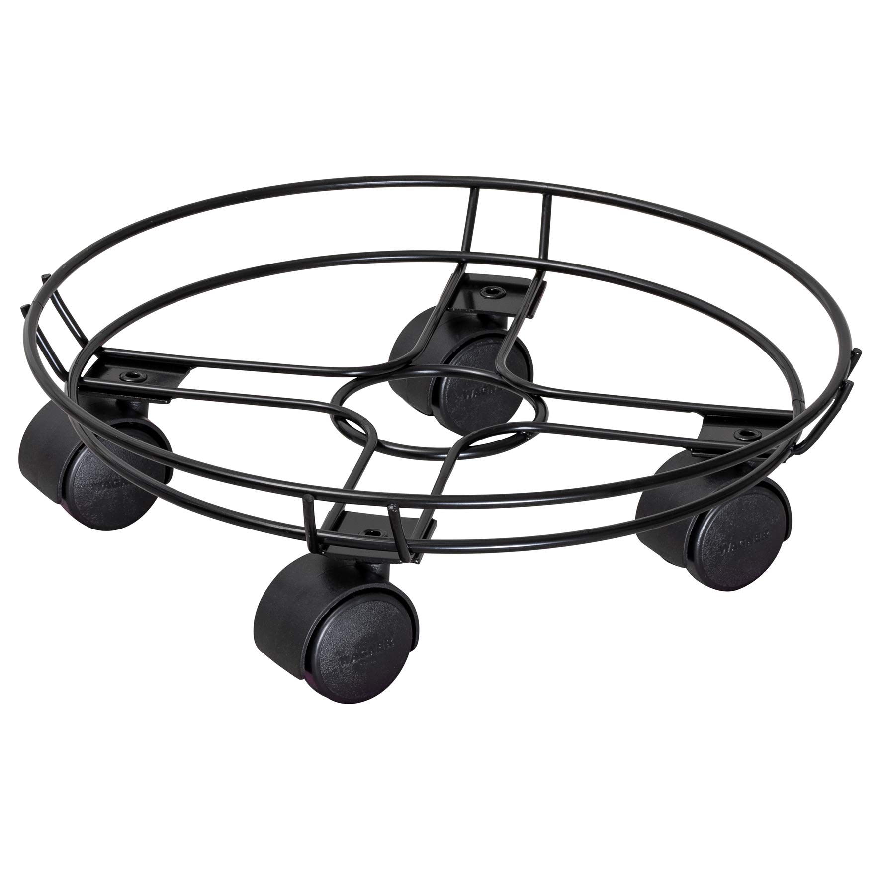 WAGNER Plant trolley BLACK Ø 30 x 9,5 cm | Black edition plant trolley for indoor use, black coating | Flower trolley made of steel | Container trolley with limitation | Load capacity 60 kg - 20093301