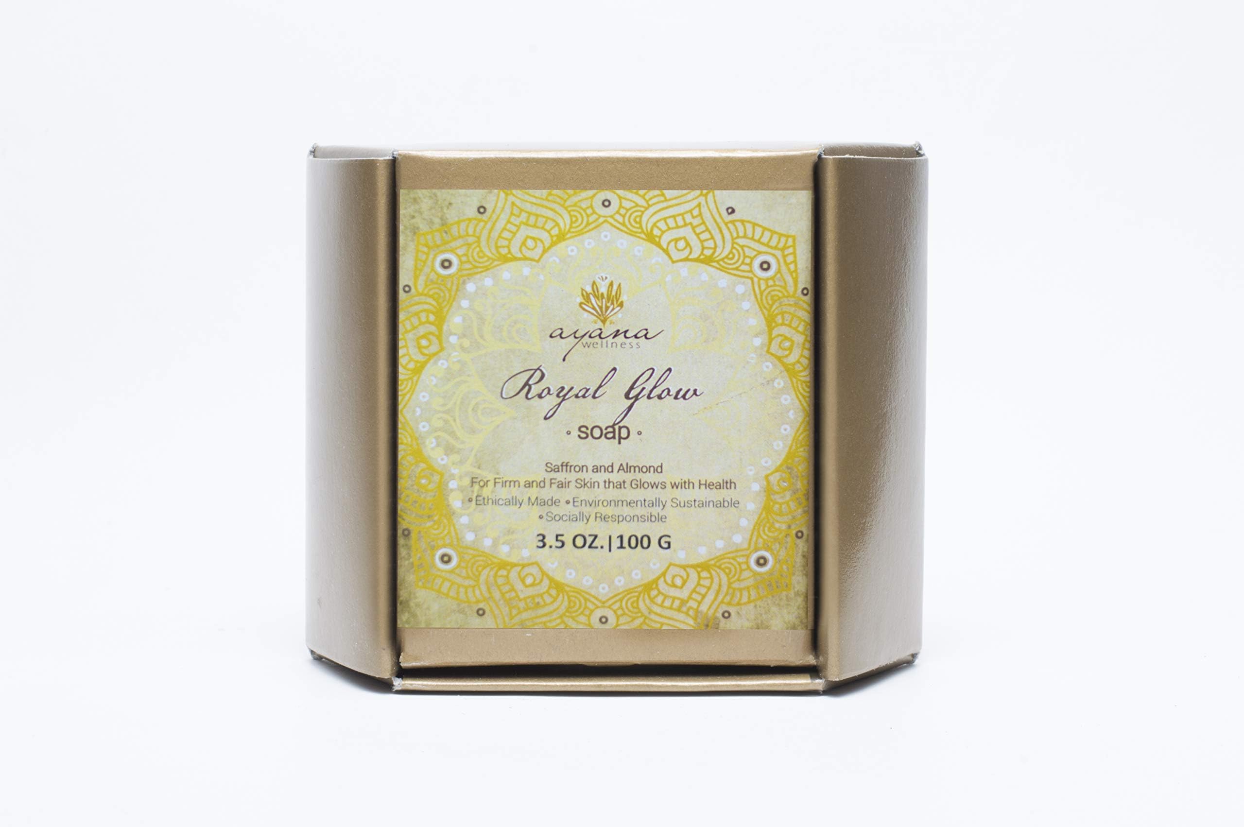 Ayana Wellness 'Royal Glow' Bar Soap - Handcrafted Artisan Organic Soap | Fancy Soaps Individually Wrapped & Ethically Made | Luxurious All Natural Face & Body Cleanser | No Artificial Dyes