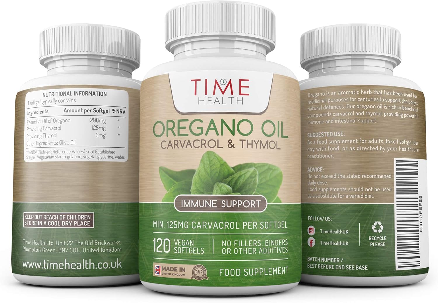 Oregano Oil, 120 Softgels, Vegan & Carrageenan-Free, 125mg Carvacrol per Softgel, Contains Thymol, UK Made - Image 3