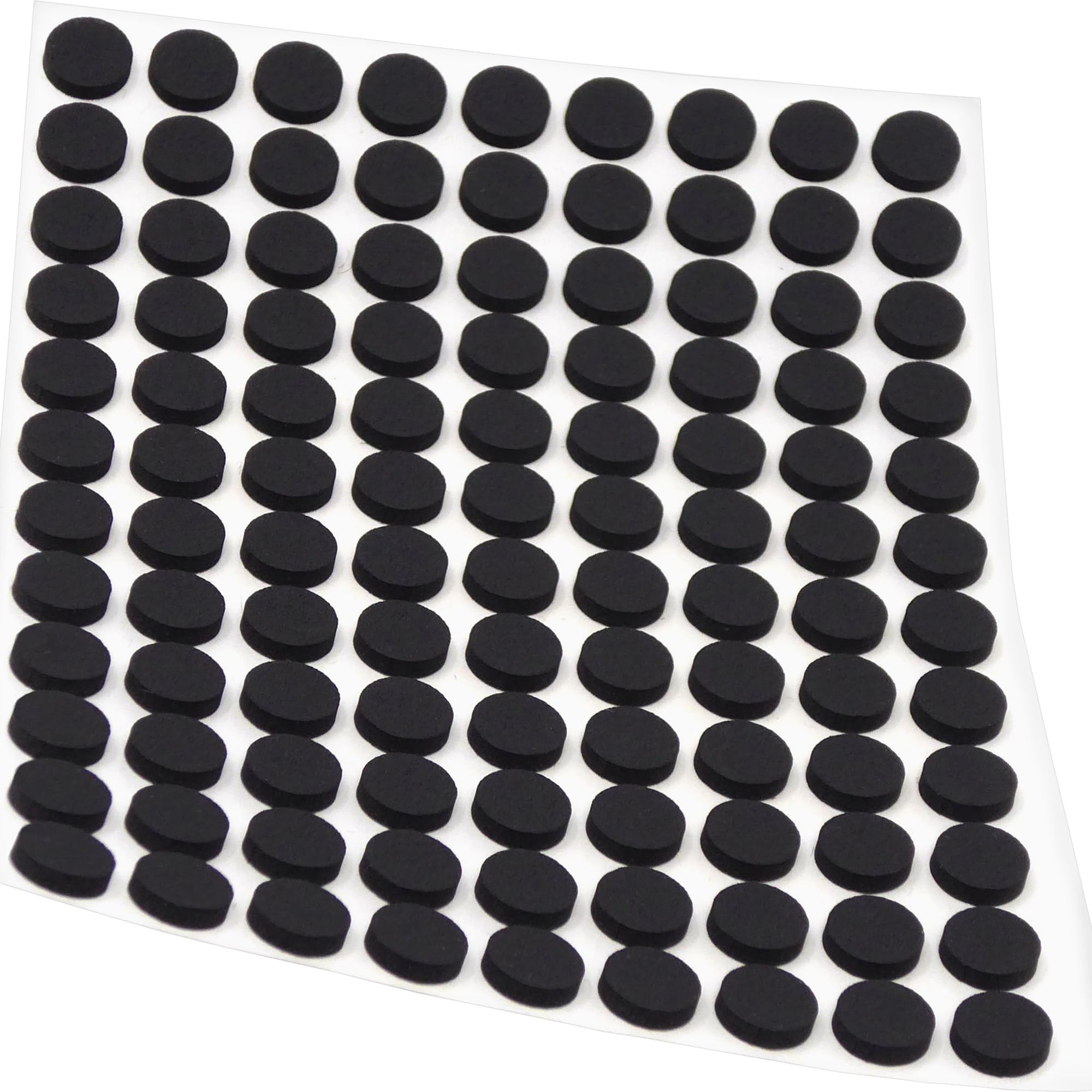 Adsamm® / 108 x self-adhesive anti-slip pads made of EPDM cellular rubber/ø 0.39'' (ø 10 mm) / Black/round / 0.098'' (2.5 mm) thick anti-slip glides