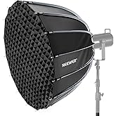 NEEWER 47"/120cm Parabolic Softbox Bowens Mount, Quick Setup with Diffusers/Grid/Bag for Video Continuous Lighting CB60 CB200
