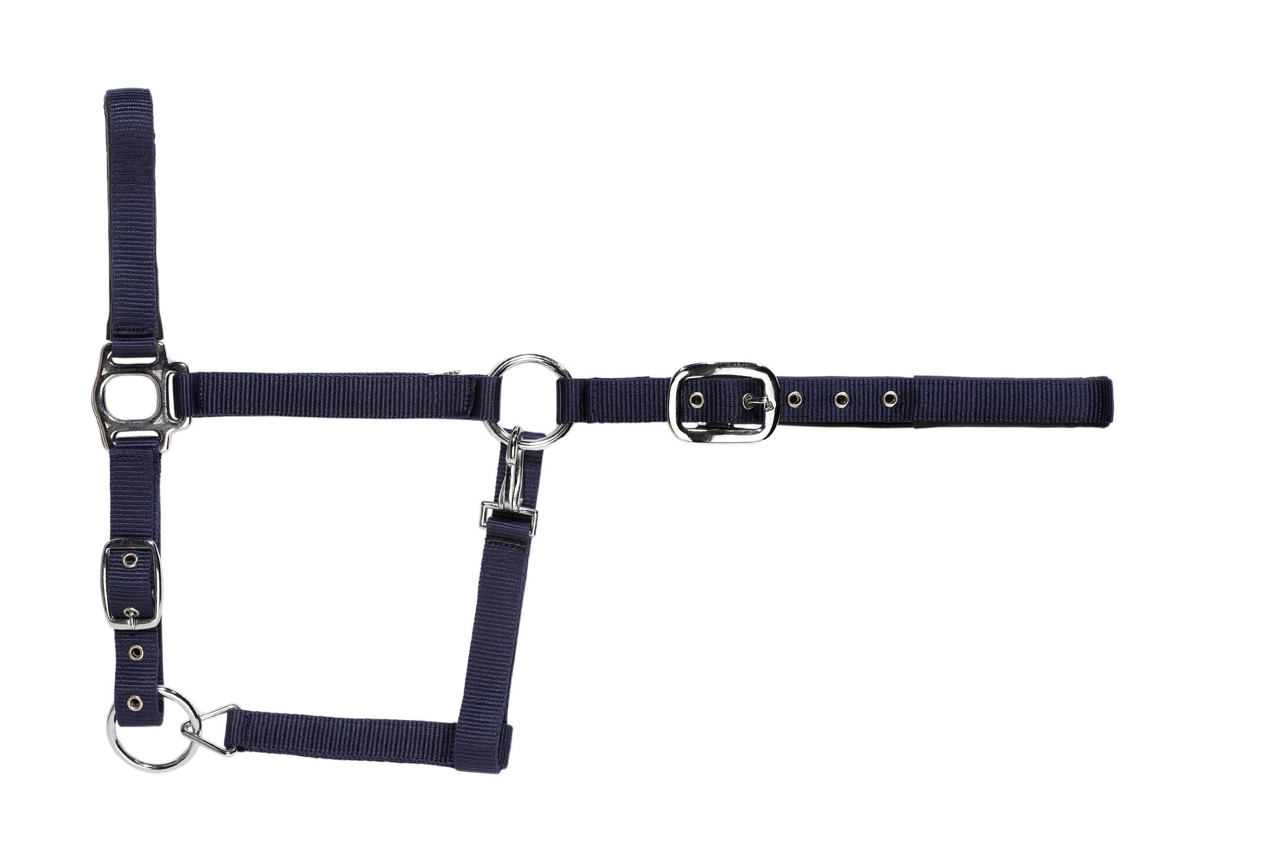 USG Halter with Silver Fittings/ Soft Padded, Full, Navy