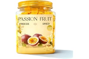 WYHHNDY Freeze-Dried Passion Fruit - 7.76oz (220g) Airtight Can | Tangy & Sweet Crunchy Snack. Perfect for Smoothies, Baking, Cocktail Mixology, and Tea Garnishes.