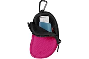 MEDMAX Neoprene Asthma Inhaler Holder, Protective Portable Travel Handy Holster, Lightweight Carrying Case with Carabiner Clip and Mesh Pocket Inside, Inhaler Not Included (Case Only) (Magenta)
