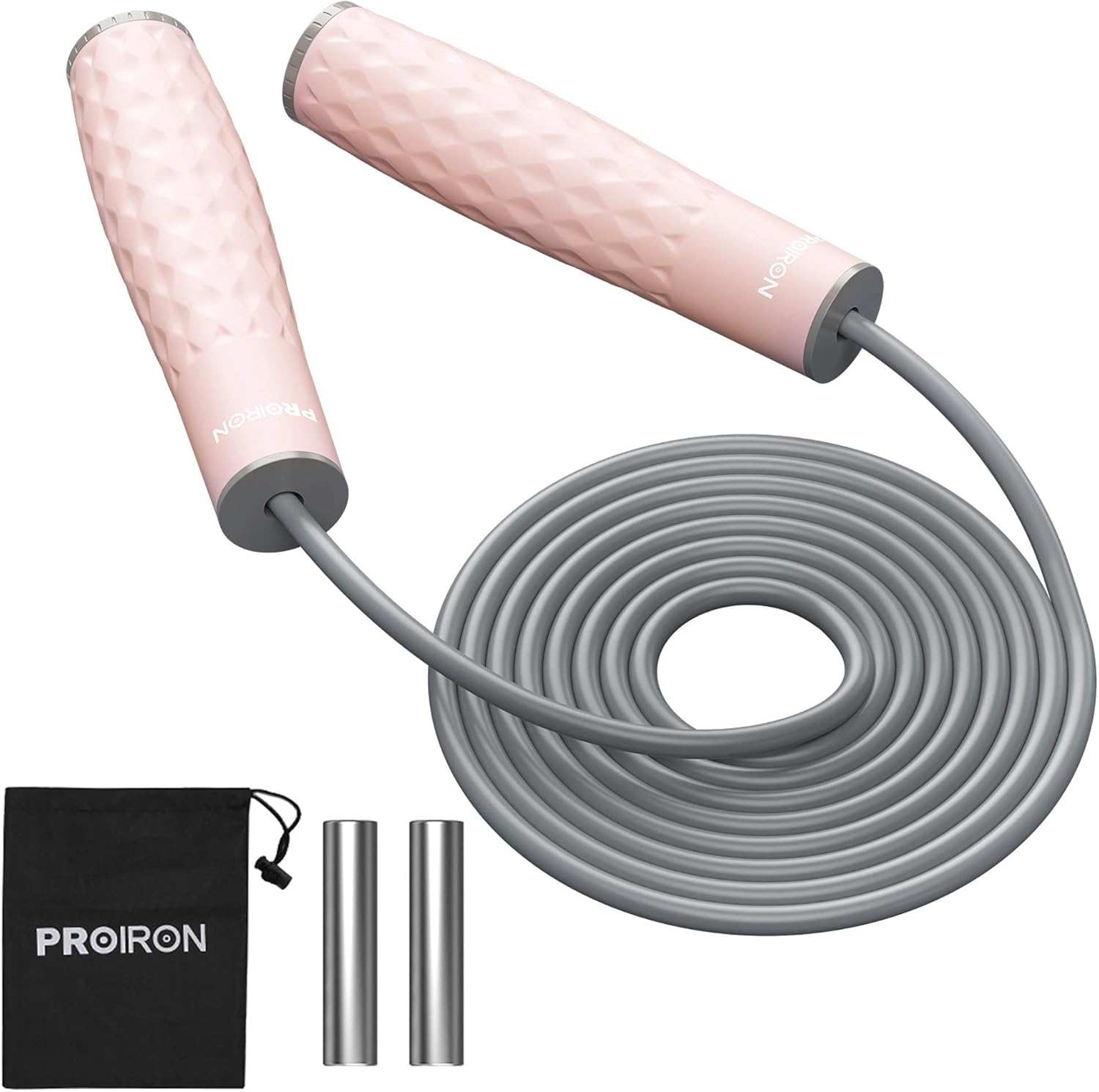 PROIRON Weighted Jump Rope(1LB), Thicker Heavy Jump Ropes, Silicone Grip Weighted Handles Skipping Rope, Adjustable Length Jumping Rope for Women & Men Workouts,Fitness,Endurance & Weight Lose