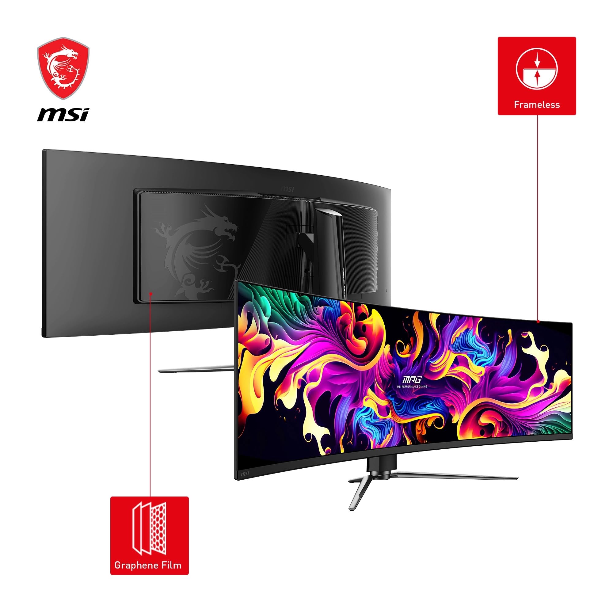 Msi Mpg 491Cqp Curved Display Showing Gaming Content
