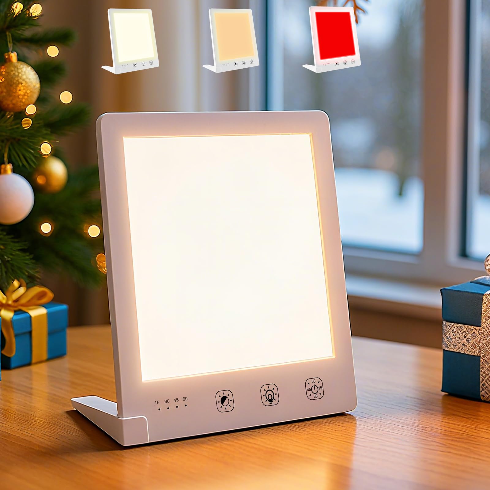 Photo 1 of DABLEIBEN Sun Light Therapy Lamp with Red Light - 10000 Lux LED Sun Light Therapy Lamp for Face, Improving Mood, Energy, Sleep & Skin Care, with 4 Light Modes & 5 Brightness Levels, Timer, UV-Free