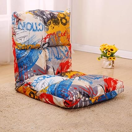 HEIFEN 8 Rasterauftritt-Bodenstuhl, Lazy Sofa, Rückenlehne kann ohne Wandhalterung in Einem Winkel eingestellt Werden, Baumwolle und Leinenjacke Lazy Sofa