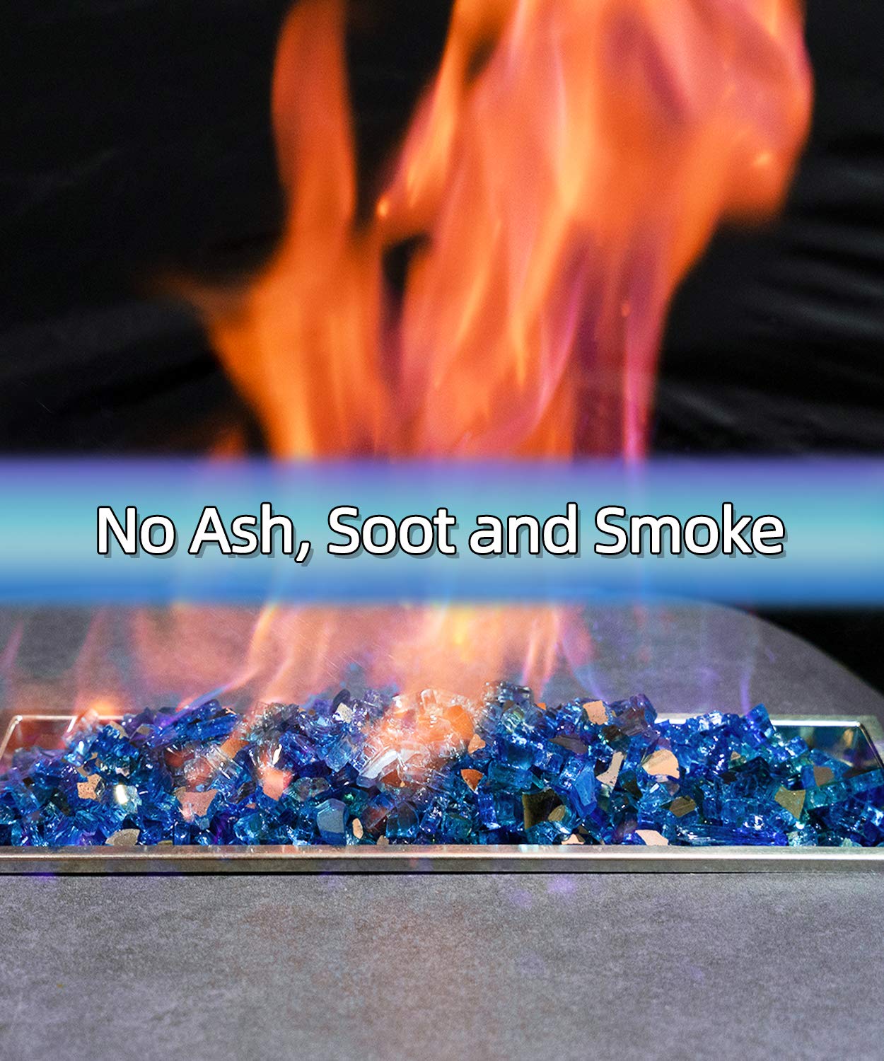 fire rocks for fire pits on Futureway Fire Glass For Fire Pit 1 2 Inch 40 Pound Blue Reflective Fire Glass Rocks For Indoor And Outdoor Fireplace Fire Table Patio Lawn Garden Outdoor Heating
