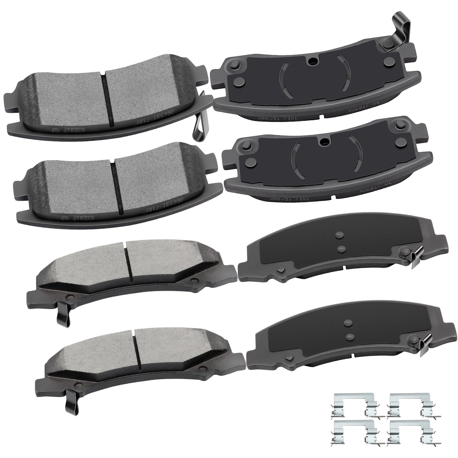 cciyu D1159 D698 8pcs Front & Rear Ceramic Brake