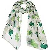 CaySep Women Shamrock Scarf St. Patrick's Day Irish Silk Scarf Long Lightweight Sunscreen Scarves for Festivals Travel Party