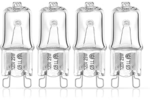 brougetme 4 Pack WPW10169757 Wall Oven Light Bulb Replacement, for Whirlp for Jenn-Air for Kitchenaid,Parts Replace,120V 25W G9