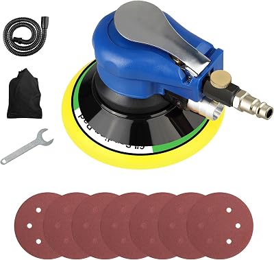 Uten 6" Air Random Orbital Sander Dual Action Pneumatic Palm Sander w/ Speed