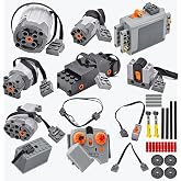 Cobers 32Pcs Power Function Motor Kit Compatible with Brand Technic-Parts | Includes Motor,AA-Battery-box, IR-Receiver, Train motor,Adjustable-Speed-Remote-Control, and Technic pieces