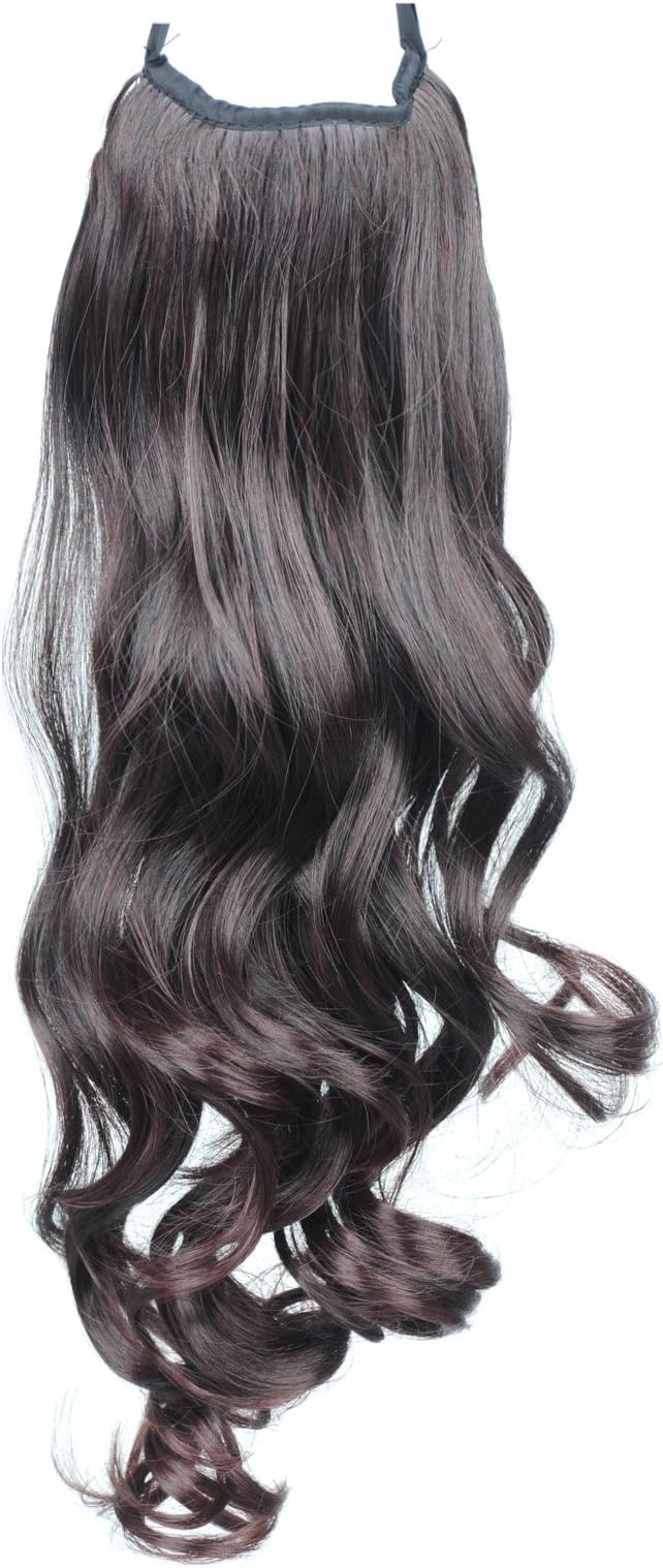 LOLI(TM)Long Wavy Curly Ponytail Pony Wig Hair Piece Extensions Dark Brown