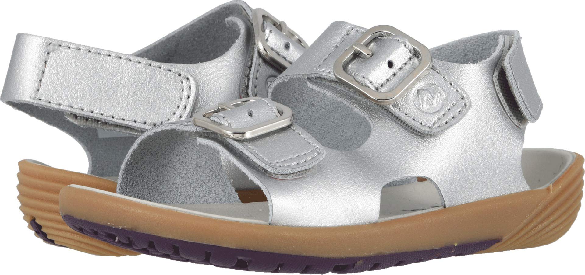 Photo 1 of ***only one shoe**8Merrell Girl's Bare Steps Sandal Sandal, silver, 100 Medium US Toddler