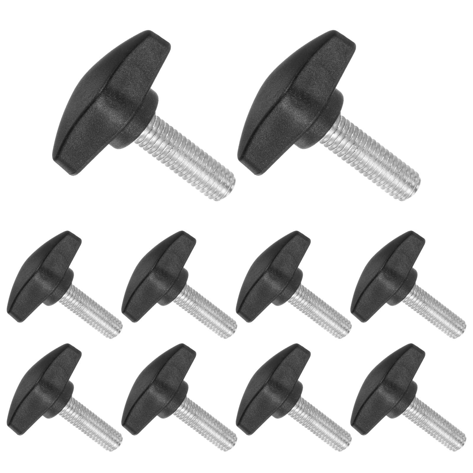 CoCud Tee Wing Knobs Thumb Screw, M8 x 25mm Male Thread, Plastic T Thumb Clamping Screw Threaded Stud Hand Knobs Grip, (Applications: for Machinery Lathes), 10-Pieces