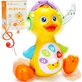 Musical Light Up Duck Toy, Dancing Crawling Moving Tummy Time Toys Duck | Interactive Walking Moving Duck Toy with Music &amp; Lights, Learning Toys Gifts for Toddler Boys Girls Christmas Birthday Gifts