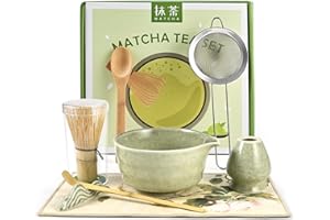 CASUENIA Matcha Whisk Set, 8 PCS Matcha Bowl Set with Whisk and Tea Scoop - Traditional Matcha Kit for Authentic Matcha Preparation, Perfect for Gift