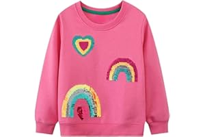 Winzik Toddler Sweatshirt Kids Baby Girls Christmas Sweatshirt Crewneck Pullover Long Sleeve Sweatshirts 1-7 Years