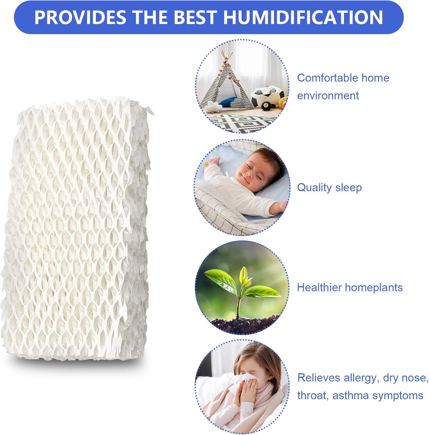 TOMOON Humidifier Filter Wicking Filter Compatible with PCWF813 PCWF-813 RCM-832 RCM-832N PCCM-832N PCCM-840-2 Humidifier Filter (4 Pack) -