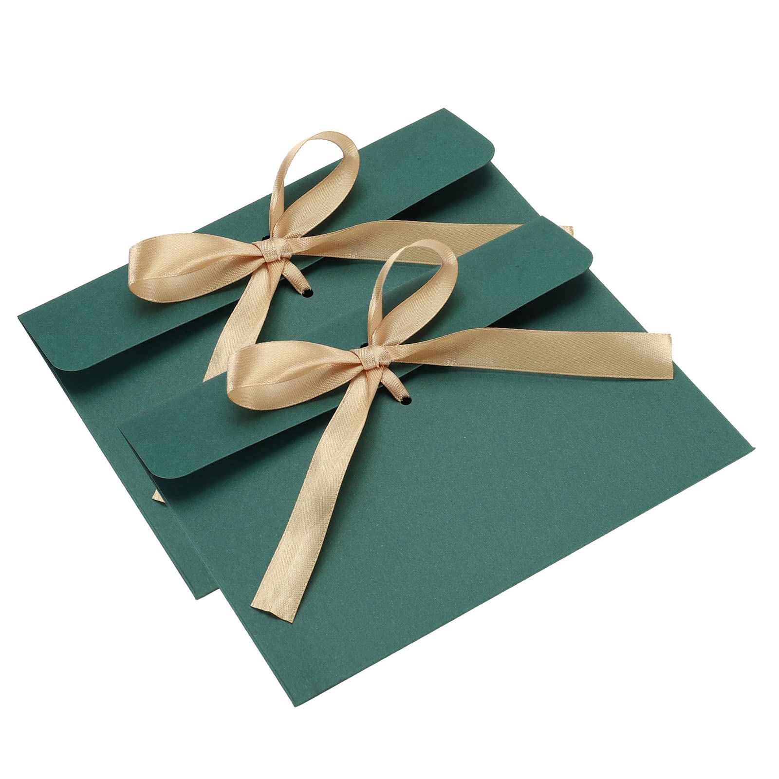 YOKIVE 25 Pack Invitation Envelopes, Gift Card Envelope with Ribbon | Elegant Mailing Envelope, Great for Weddings Birthdays(Green)