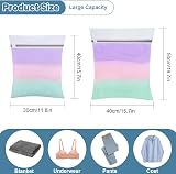 FUYOAL 6Pcs Mesh Laundry Bags with Zippers 50x40cm 40x30cm White M+S view 2