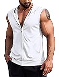 COOFANDY Cut Off T Shirt for Men Zip Up Tank Tops