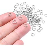 CooBigo 100 PCS 6mm Mini Split Ring for Jewelry Making, Double Loops Round Split Jump Rings Necklaces Bracelets Earrings Metal Tiny Keychains Key Rings for Pet Collar Tag DIY Craft Accessories