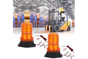 ONERAY [Upgrade] 2PCS LED Beacon Strobe Light with Extension Cable, 10-110V Amber Emergency Warning Flashing Safety Light for ATV, UTV, Trucks, Tractor, Golf Carts