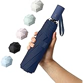 BAODINI Small UV Protection Travel Umbrella Compact for Rain and Sun UPF 50+ Windproof Portable 42 inch Umbrella for Women and Men