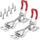 houya 2 Pack Toggle Latch Clamp 4001 Adjustable 304 Stainless Steel Toggle Hasp Latches for Smoker Lid Jig Freezer Door Cooler Box Case Trunk Draw Chest, Quick Release 330Lbs Holding Capacity